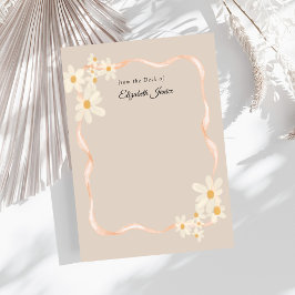 Tarjeta Pequeña Nombre moderno marrón floral de marrón marrón