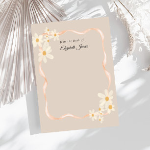 Tarjeta Pequeña Nombre moderno marrón floral de marrón marrón