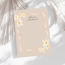 Tarjeta Pequeña Nombre moderno marrón floral de marrón marrón