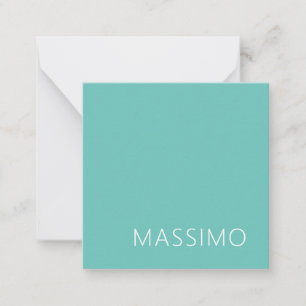 Tarjeta Pequeña Nombre moderno minimalista chic teal ligero