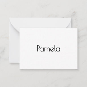 Tarjeta Pequeña Nombre moderno profesional en blanco y negro minim