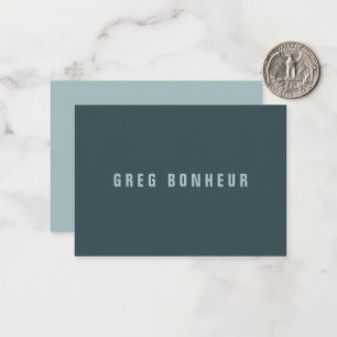 Tarjeta Pequeña Nombre moderno y elegante Gris azul