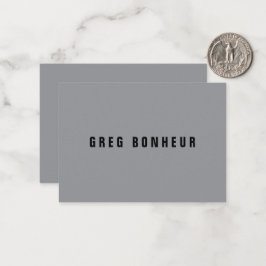 Tarjeta Pequeña Nombre moderno y elegante | Gris y negro