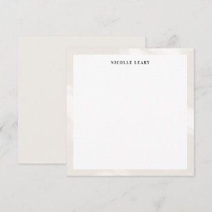 Tarjeta Pequeña Nombre Monograma Elegante Moderno Gradiente Beige 