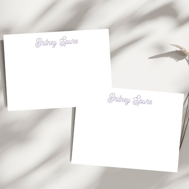 Tarjeta Pequeña Nombre Monograma Personalizado Lila Lavanda Chic (Subido por el creador)