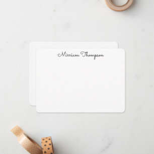 Tarjeta Pequeña Nombre negro femenino elegante moderno y limpio