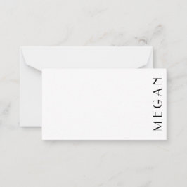 Tarjeta Pequeña Nombre personal Blanco negro Mínimo moderno