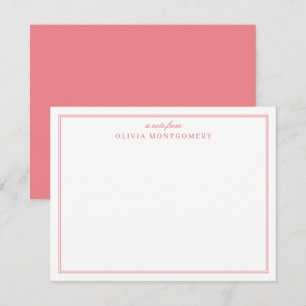 Tarjeta Pequeña Nombre personal rosa y blanco minimalista
