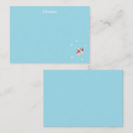 Tarjeta Pequeña Nombre personalizado ángeles lindos en azul