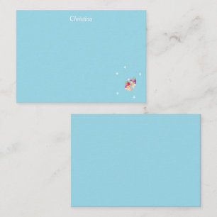 Tarjeta Pequeña Nombre personalizado ángeles lindos en azul