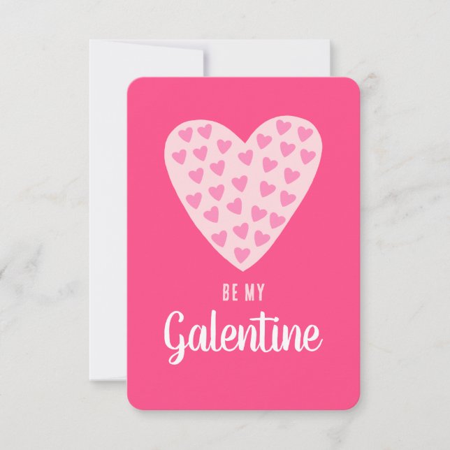 Tarjeta Pequeña Nombre personalizado "Be My Galentine" (Sé mi gale (Anverso)