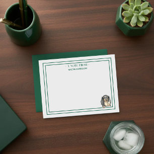 Tarjeta Pequeña Nombre personalizado Dachshund dibujado a mano ley