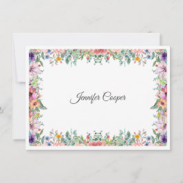 Tarjeta Pequeña Nombre personalizado de Bouquet en un jardín inglé