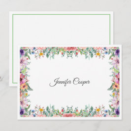 Tarjeta Pequeña Nombre personalizado de Bouquet en un jardín inglé