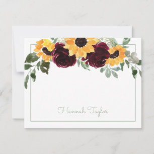 Tarjeta Pequeña Nombre personalizado de girasol