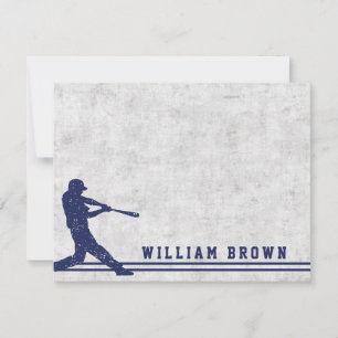 Tarjeta Pequeña Nombre personalizado de la silueta azul oscuro de