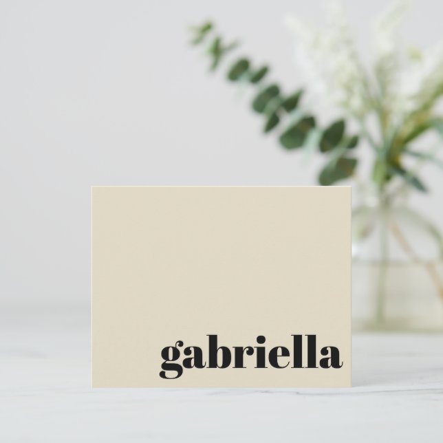Tarjeta Pequeña Nombre personalizado de la tipografía negrita negr (Anverso de pie)