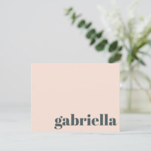 Tarjeta Pequeña Nombre personalizado de la tipografía negrita rosa