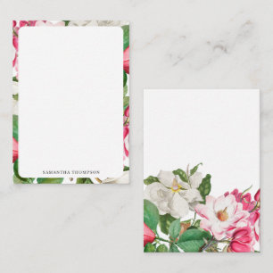 Tarjeta Pequeña Nombre personalizado de las flores de magnolia de