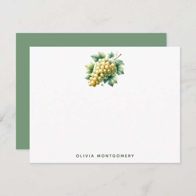 Tarjeta Pequeña Nombre personalizado de las uvas blancas personal (Anverso / Reverso)