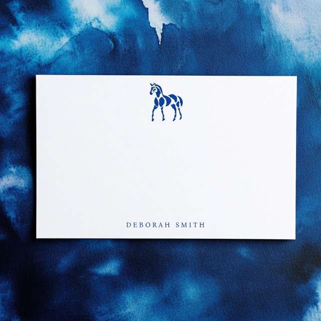 Tarjeta Pequeña Nombre personalizado del caballo ecuestre azul mod (Subido por el creador)