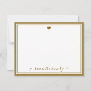 Tarjeta Pequeña Nombre personalizado del corazón de oro de la moda