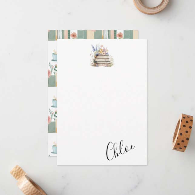 Tarjeta Pequeña Nombre personalizado del gusano de biblioteca (Anverso/Reverso In Situ)