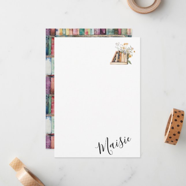 Tarjeta Pequeña Nombre personalizado del gusano de biblioteca (Anverso/Reverso In Situ)