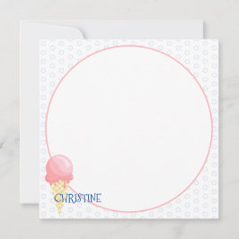 Tarjeta Pequeña Nombre personalizado del ilustracion de helado de 