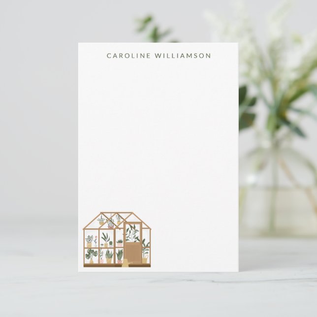 Tarjeta Pequeña Nombre personalizado del Ilustracion de invernader (Anverso de pie)