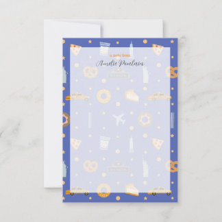 Tarjeta Pequeña Nombre personalizado del patrón de NYC azul dramát
