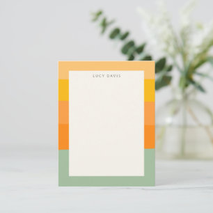Tarjeta Pequeña Nombre personalizado Earthy Muted Pastel Stripes