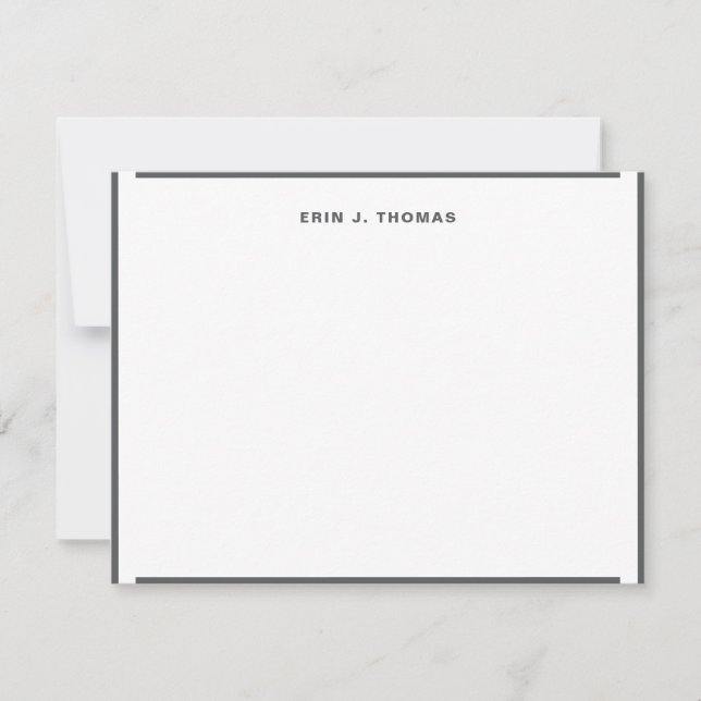 Tarjeta Pequeña Nombre personalizado Estacionamiento de borde gris (Anverso)
