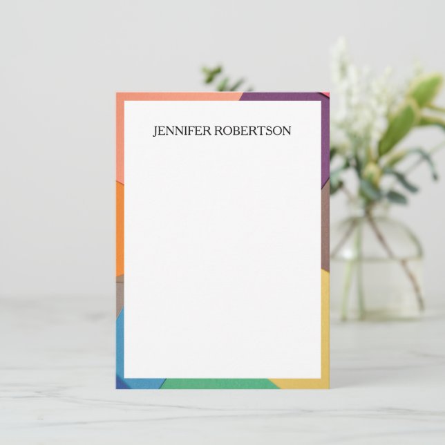 Tarjeta Pequeña Nombre personalizado geométrico abstracto moderno  (Anverso de pie)