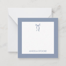 Tarjeta Pequeña Nombre Personalizado Lazo Azul Polvoriento