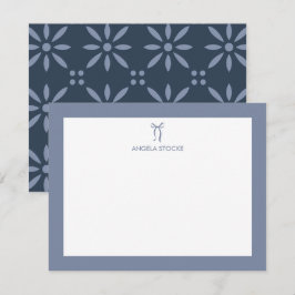 Tarjeta Pequeña Nombre Personalizado Lazo Azul Polvoriento