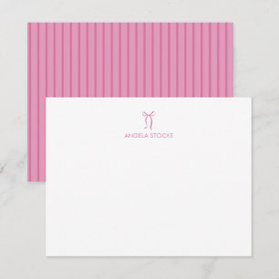 Tarjeta Pequeña Nombre Personalizado Lazo Rosa