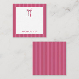 Tarjeta Pequeña Nombre Personalizado Lazo Rosa