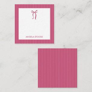 Tarjeta Pequeña Nombre Personalizado Lazo Rosa
