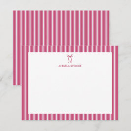 Tarjeta Pequeña Nombre Personalizado Lazo Rosa