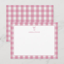 Tarjeta Pequeña Nombre Personalizado Lazo Rosa