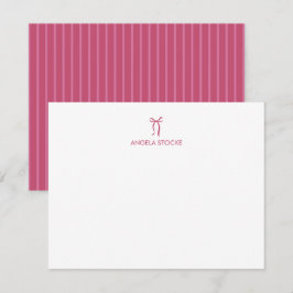 Tarjeta Pequeña Nombre Personalizado Lazo Rosa