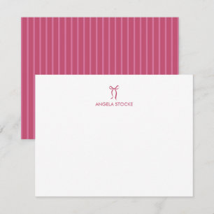 Tarjeta Pequeña Nombre Personalizado Lazo Rosa