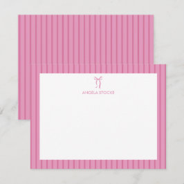 Tarjeta Pequeña Nombre Personalizado Lazo Rosa
