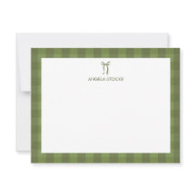 Nombre Personalizado Lazo Verde Gingham
