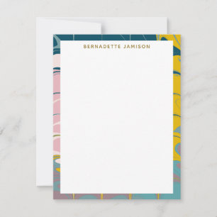 Tarjeta Pequeña Nombre Personalizado Marble Border Stationover