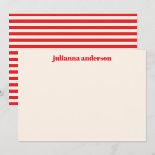 Tarjeta Pequeña Nombre Personalizado Moderno Rojo Brillante con Ra