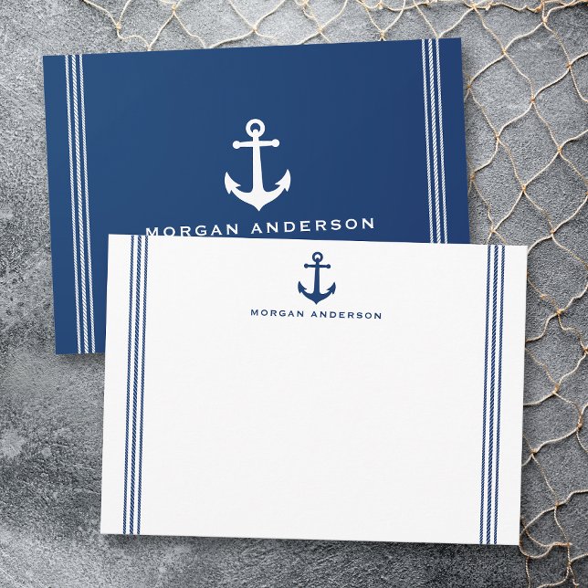 Tarjeta Pequeña Nombre Personalizado Nautical Boat Anchor Rope Str (Subido por el creador)