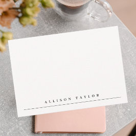 Tarjeta Pequeña Nombre Personalizado Negro Elegante Sencillo