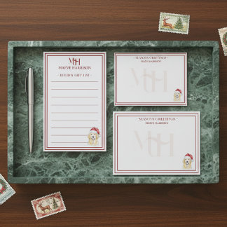 Tarjeta Pequeña Nombre personalizado Retriever Dorado con sombrero